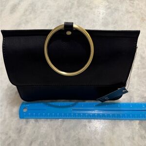Elegant Navy Clutch with Gold Accent